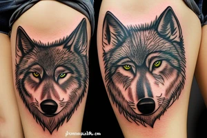 camp fire with a wolf tattoo idea