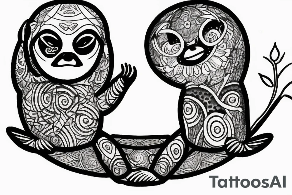 Sloth meditating tattoo idea