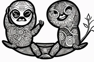 Sloth meditating tattoo idea