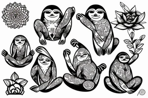 Sloth meditating tattoo idea