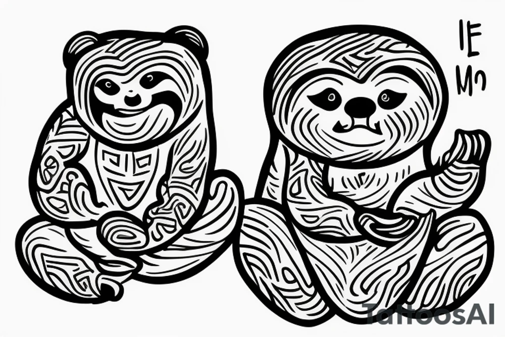 Sloth meditating tattoo idea