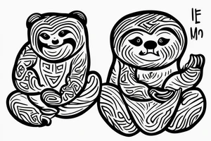 Sloth meditating tattoo idea