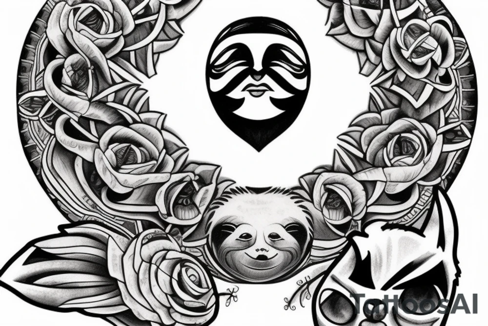 Sloth meditating tattoo idea