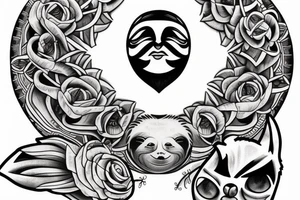 Sloth meditating tattoo idea