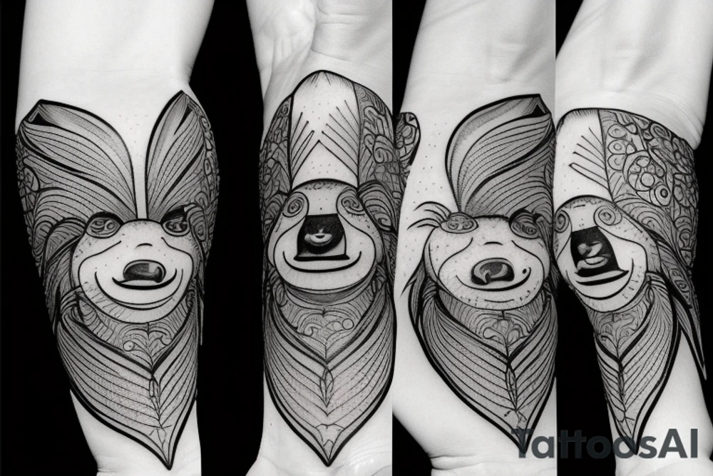 Sloth meditating tattoo idea