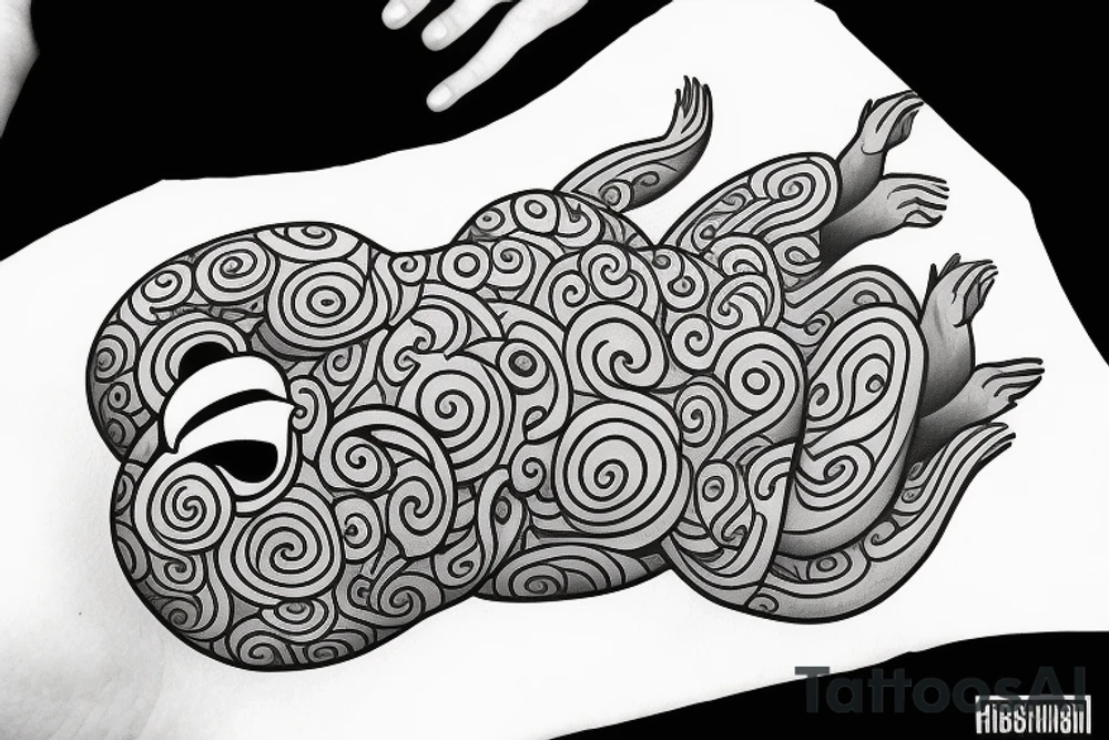 Sloth in meditating position tattoo idea