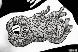 Sloth in meditating position tattoo idea