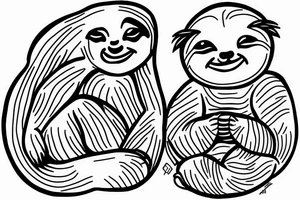 Sloth in meditating position tattoo idea