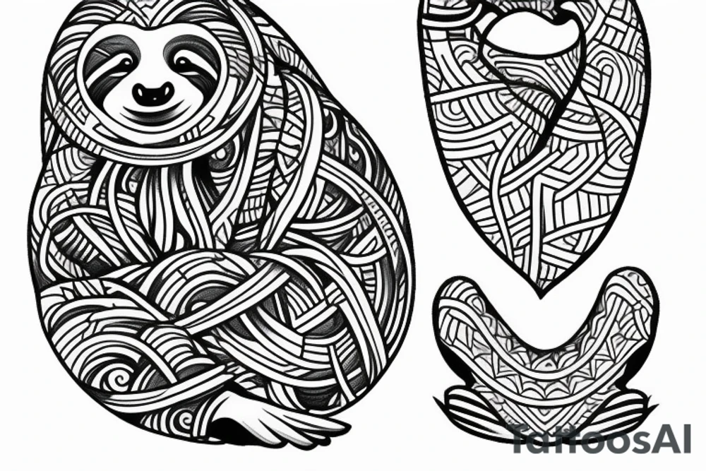 Sloth in meditating position tattoo idea