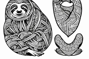 Sloth in meditating position tattoo idea