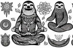 Sloth in meditating position tattoo idea