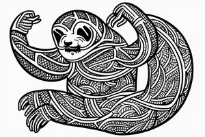 Sloth in meditating position tattoo idea