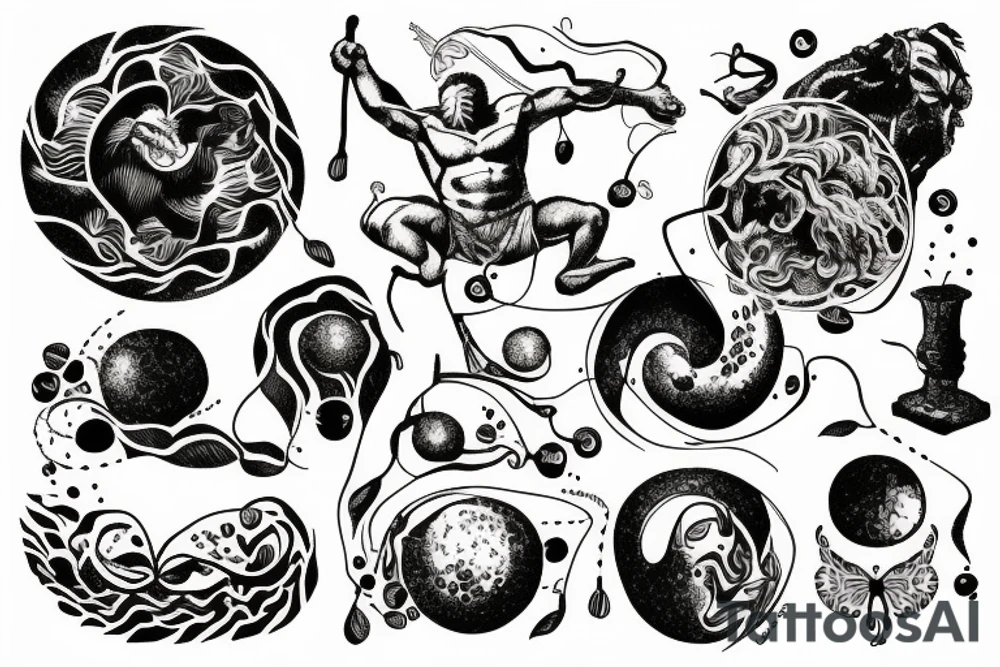 sisyphus holding life tattoo idea