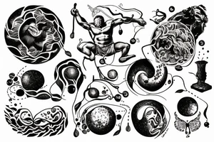 sisyphus holding life tattoo idea