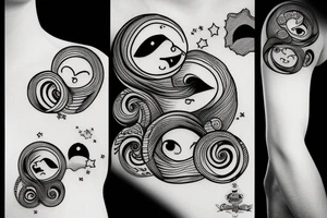 smile on the clouds during the night tattoo idea