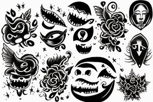 smile on the clouds during the night tattoo idea