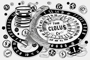 clouds including money roulette and youtube button tattoo idea