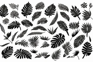 abstrakt, meaningful, symbol, monstera deliciosa, world map, line art tattoo idea