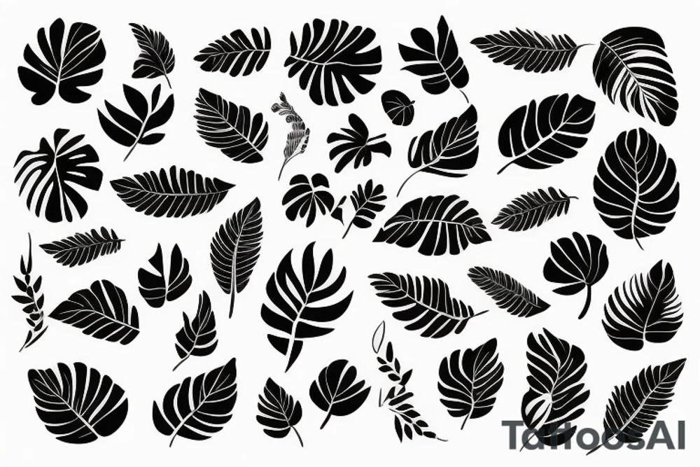 abstrakt, meaningful, symbol, monstera deliciosa, world map, line art tattoo idea