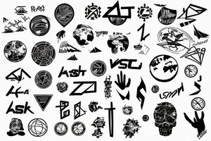 abstrakt, meaningful, symbol, world map, line art tattoo idea