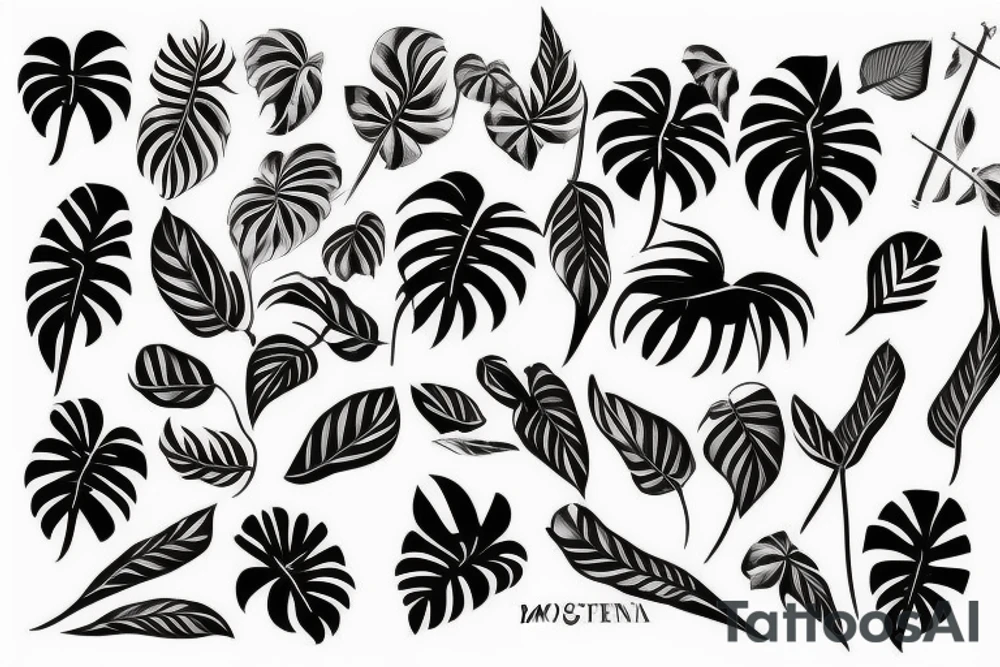 monstera deliciosa tattoo idea