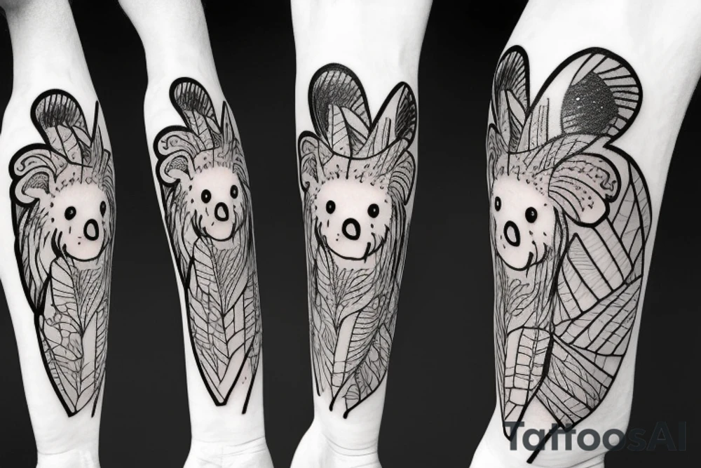 A koala eating ice cream tattoo idea