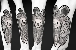 A koala eating ice cream tattoo idea