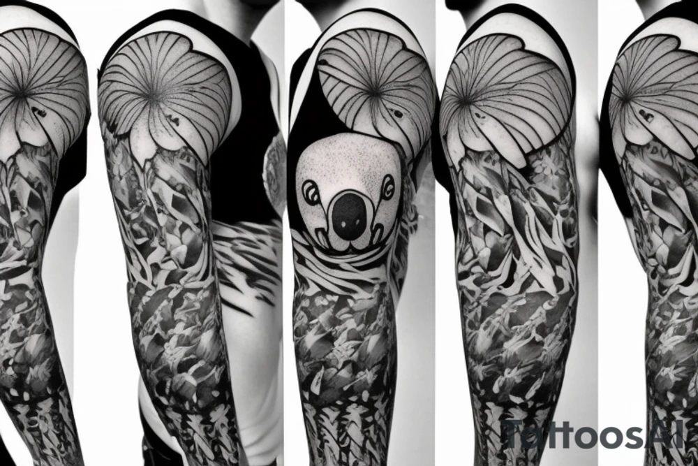 A koala eating ice cream tattoo idea