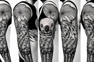 A koala eating ice cream tattoo idea