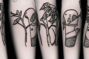 A koala with its legs wrapped around a branch while licking an ice cream cone tattoo idea