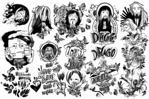 Addict saved from drugs by the love of Jesus Christ tattoo idea