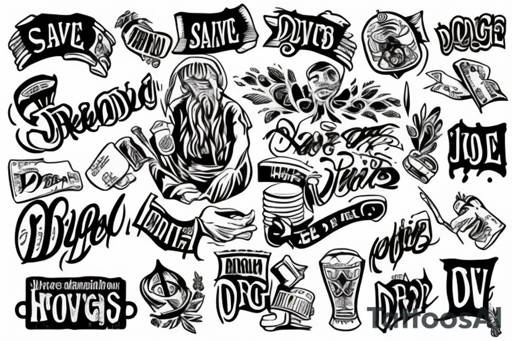 Addict saved from drugs by the love of Jesus Christ tattoo idea