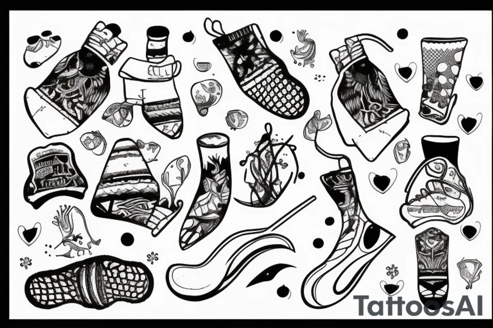 Pond hockey looking over a lake tattoo idea