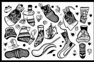 Pond hockey looking over a lake tattoo idea