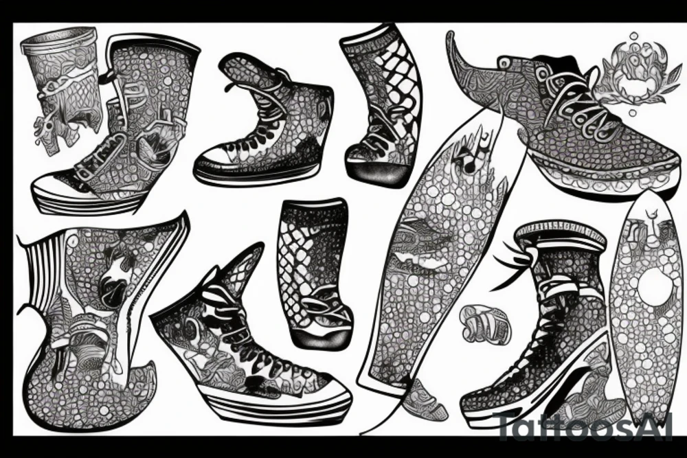 Pond hockey looking over a lake tattoo idea