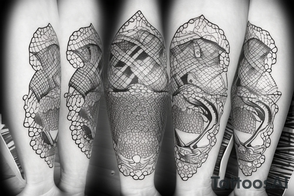 Pond hockey looking over a lake tattoo idea