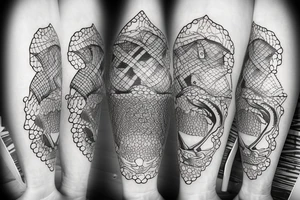 Pond hockey looking over a lake tattoo idea