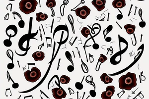Music note wrapped in a poppy tattoo idea
