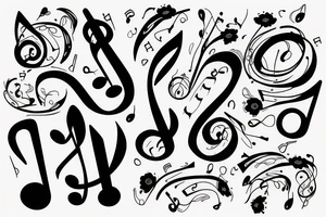Music note wrapped in a poppy tattoo idea