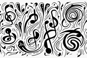 music note bouquet tattoo idea
