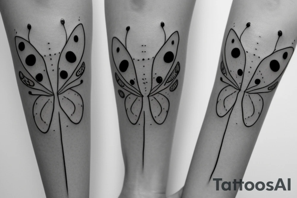 one line ladybug tattoo idea