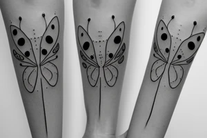 one line ladybug tattoo idea