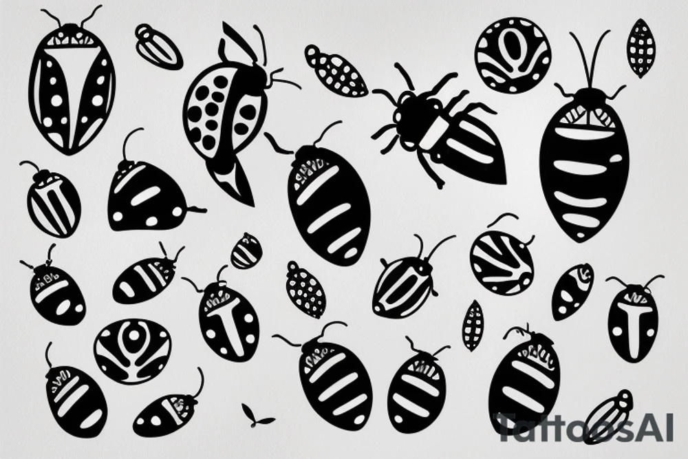 one line ladybug tattoo idea