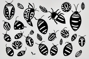 one line ladybug tattoo idea