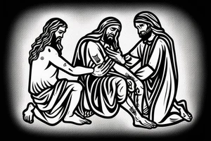Jesus healing a man addicted to drugs. tattoo idea