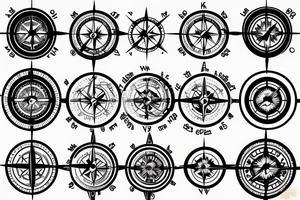 high tech compass tattoo idea