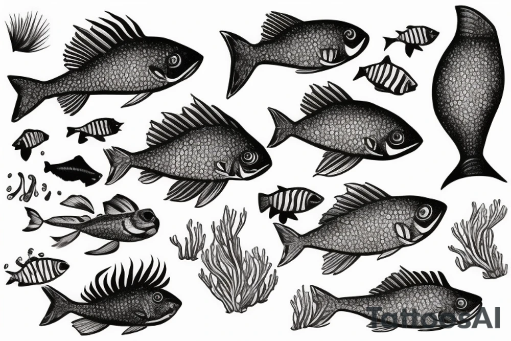 flounder and sea bass tattoo idea