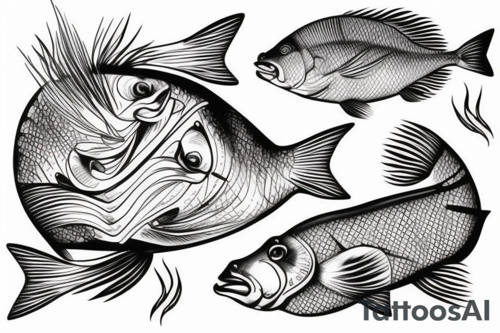 flounder and sea bass tattoo idea