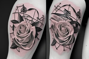 SexyBridge,guitarneck as a bridgetower ,woman,angel,cross,Cross,roses,Thorns,roman numbers,blindfolded woman,roses wrapped around a cross, time, clock time picker tattoo idea