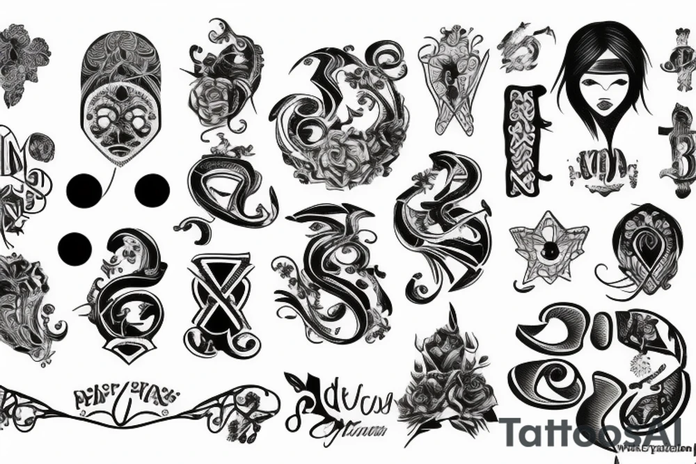 text number 7 tattoo idea